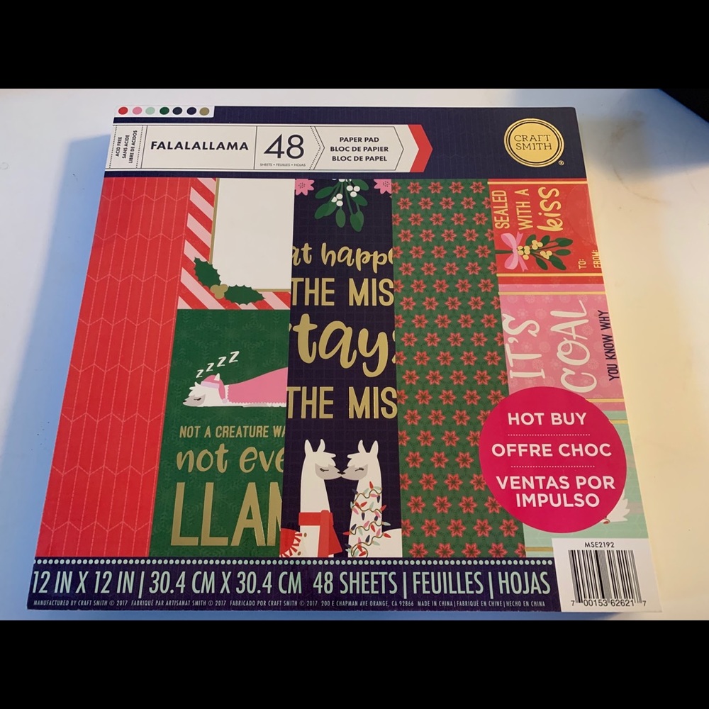 Craft Smith FALALALLAMA 12x12" pad 48 sheets